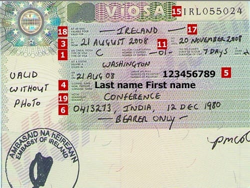 aduana y el visado en Irlanda